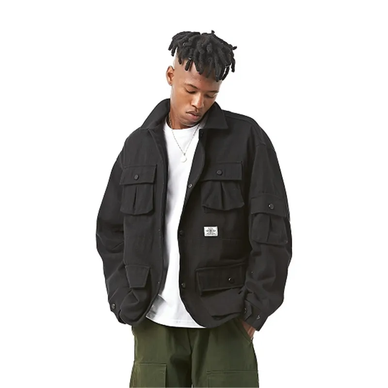 

2019 New Style Japanese-style Retro Washing Coat Men's Autumn Multi-pockets Tooling Jacket Men'S Wear Casual on Clothes Fashion