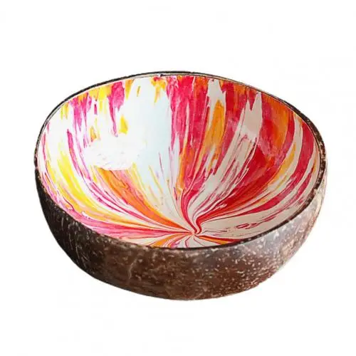 Coconut Bowls Home Creative Decorative Bowl Hand Made Artisan Craft Durable for Breakfast E Candy Container Nuts Holder Natural Coconut Shell Storage Serving Bowls Friend and Family Party 