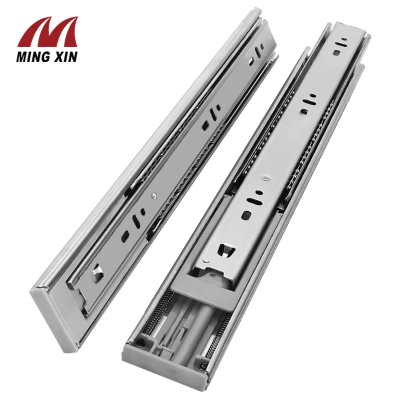 

BETOCI 10-22Stainless Steel Drawer Slide Track Slide Track Soft Close Mute Drawer Track Three-Section Slides Furniture Hardware