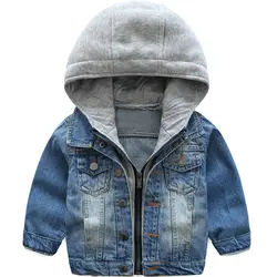 Джинсовая куртка для маленьких мальчиков 2019 г., осенне-зимние куртки для мальчиков, пальто Детская верхняя одежда, пальто для мальчиков