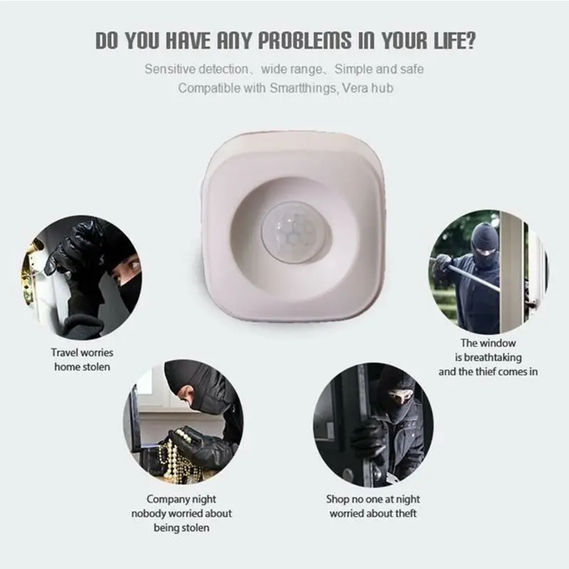 WiFi Smart Home PIR Motion Sensor Wireless Infrared Detector Security Burglar Alarm System for Home Office Use Supplies
