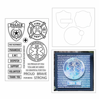 

2020 New Hero Plice Sign Metal Cutting Dies and Clear Stamps Scrapbooking For Paper Making Embossing Frame Card Craft Sets
