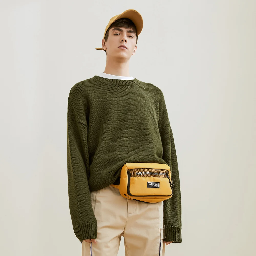 Metersbonwe бренд весна свитер мужской модный длинный рукав вязаный мужской хлопковый свитер одежда высокого качества - Цвет: Olive green