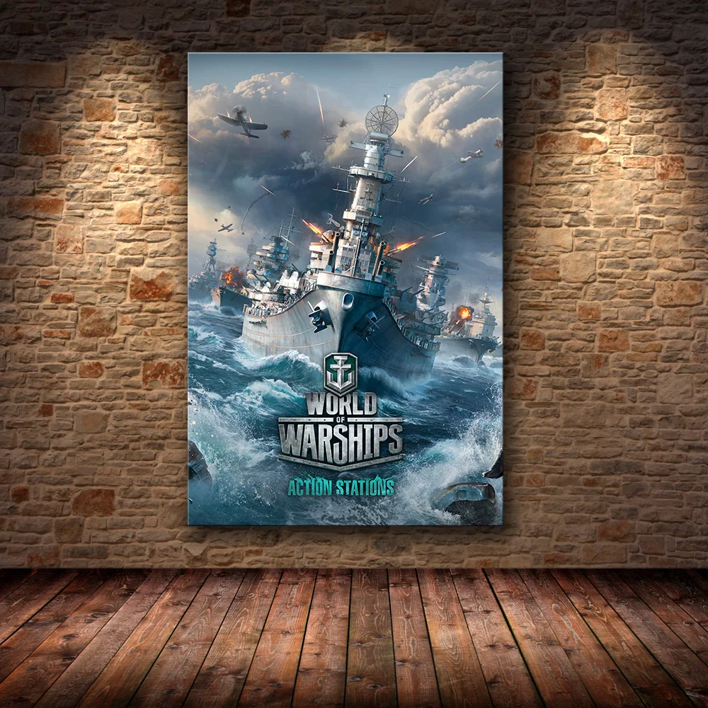 

World of Warship Beautiful Anime Poster Print Wall Art Canvas Painting for Living Room Home Decor Game Posters and Prints