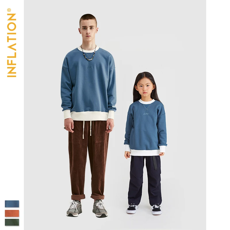 

INFLATION Daddy & kids T-shirt Long Sleeve Father Son T-shirt Streetwear Loose Fit Father Son T-shirt Family Matching Clothes