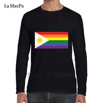 

Anlarach Design And Print Letter Lgbt Gay Pride Rainbow Filipino Flag Men's Tee Shirt winter T-Shirt Adult O-Neck Tshirt