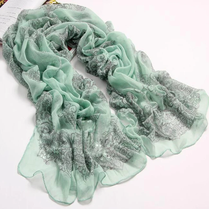 165*55 см шарф женский шифон печати шарфы хиджаб женские шарфы Mujer Casaul зимний шарф богемный