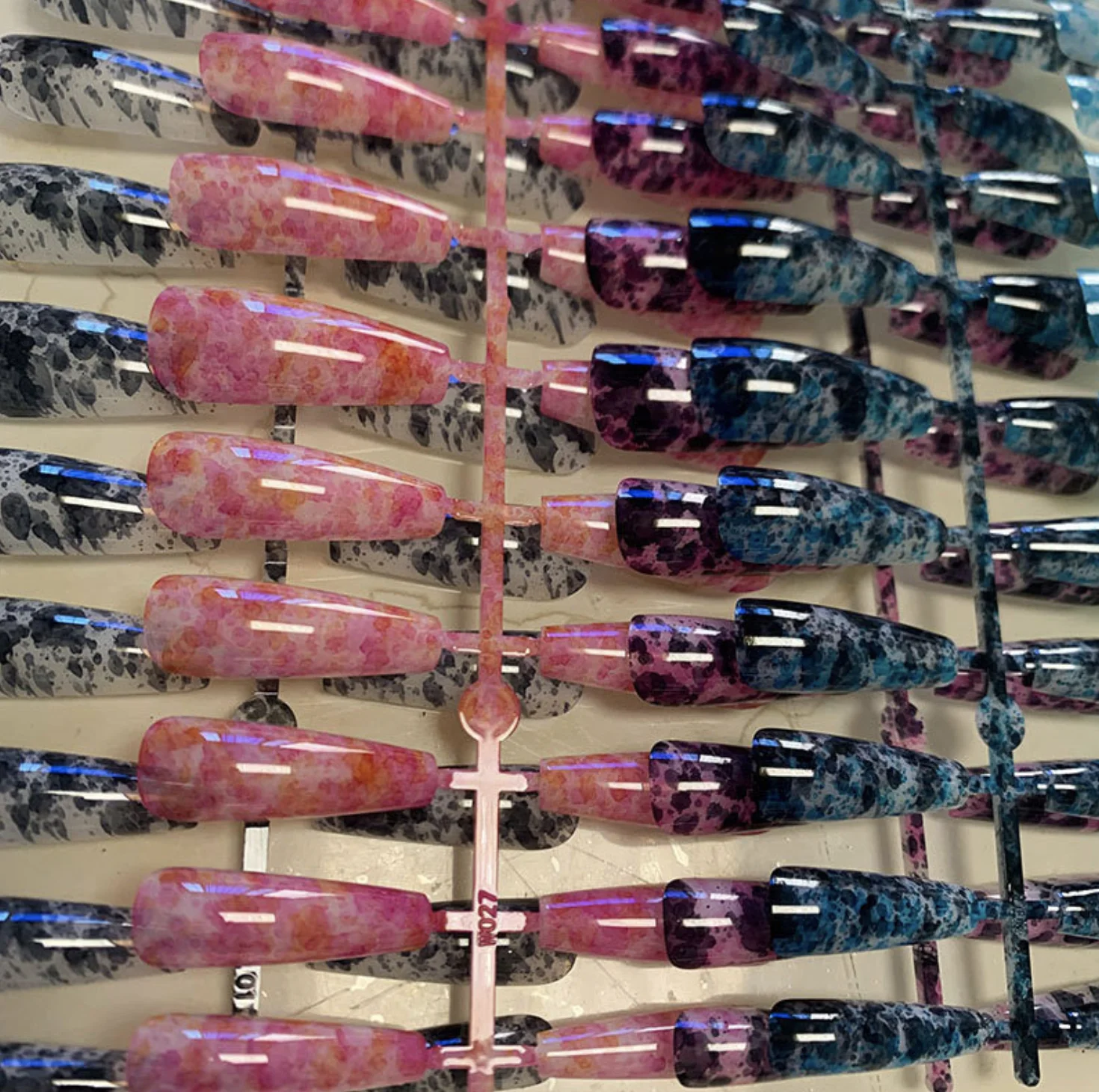 Factory Outlet Super Long Coffin Nails Girl Ballet False Finished Nail Art Watercolor polishing Mirror Surface Fake | Красота и