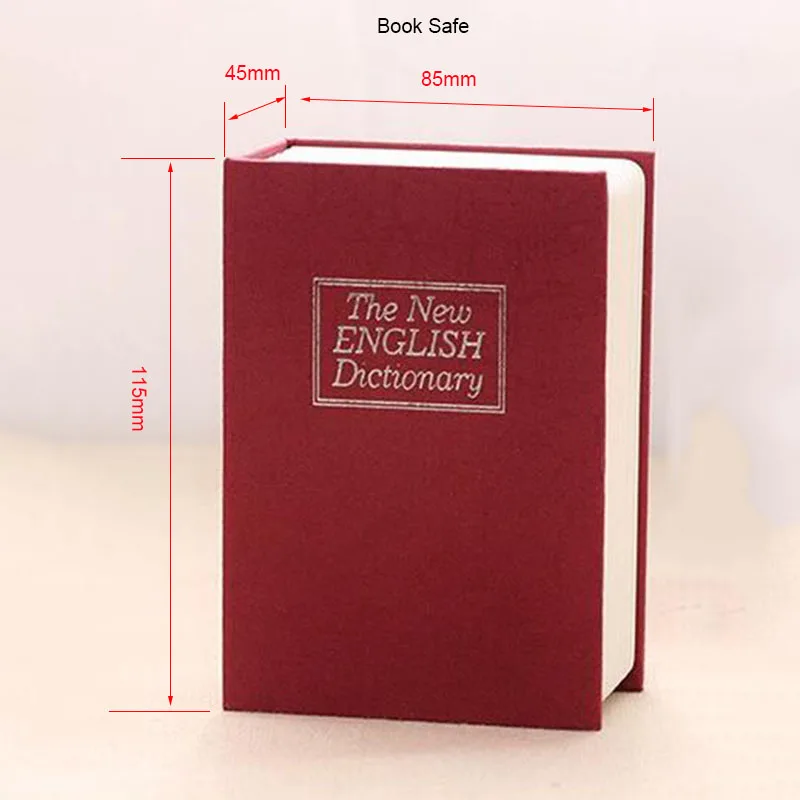 Libro de diccionario de seguridad, cerradura de llave secreta oculta, dinero en efectivo, almacenamiento de monedas, casillero de joyas y llaves