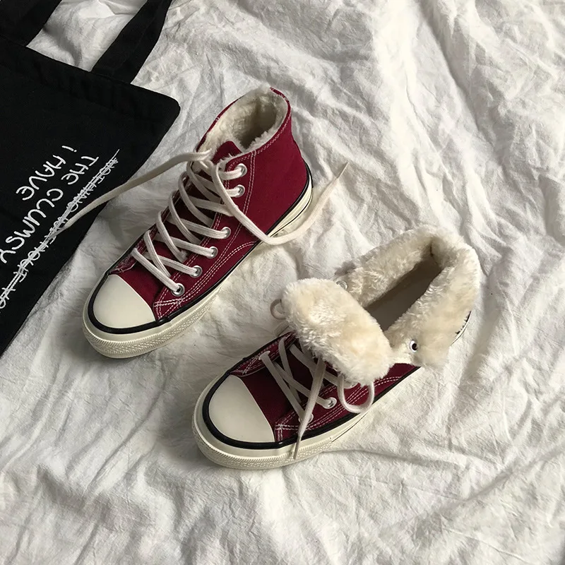 Girls Sneakers Winter Shoes Classic-Style Size 35-44 Thick Fur Warm Inside Nice-Quality