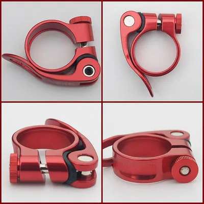 

Bicycle Quick Release Seat Pipe Clamp Colorful Aluminium Alloy Saddle Pipe Clamp Aluminium Clamp Seatpost Clip 31.8, 34.9