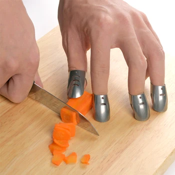 

4pcs/set Finger Protectors Stainless Steel Finger Hand Guard Finger Protector Knife Slice Chop Safe Slice Cooking Tools