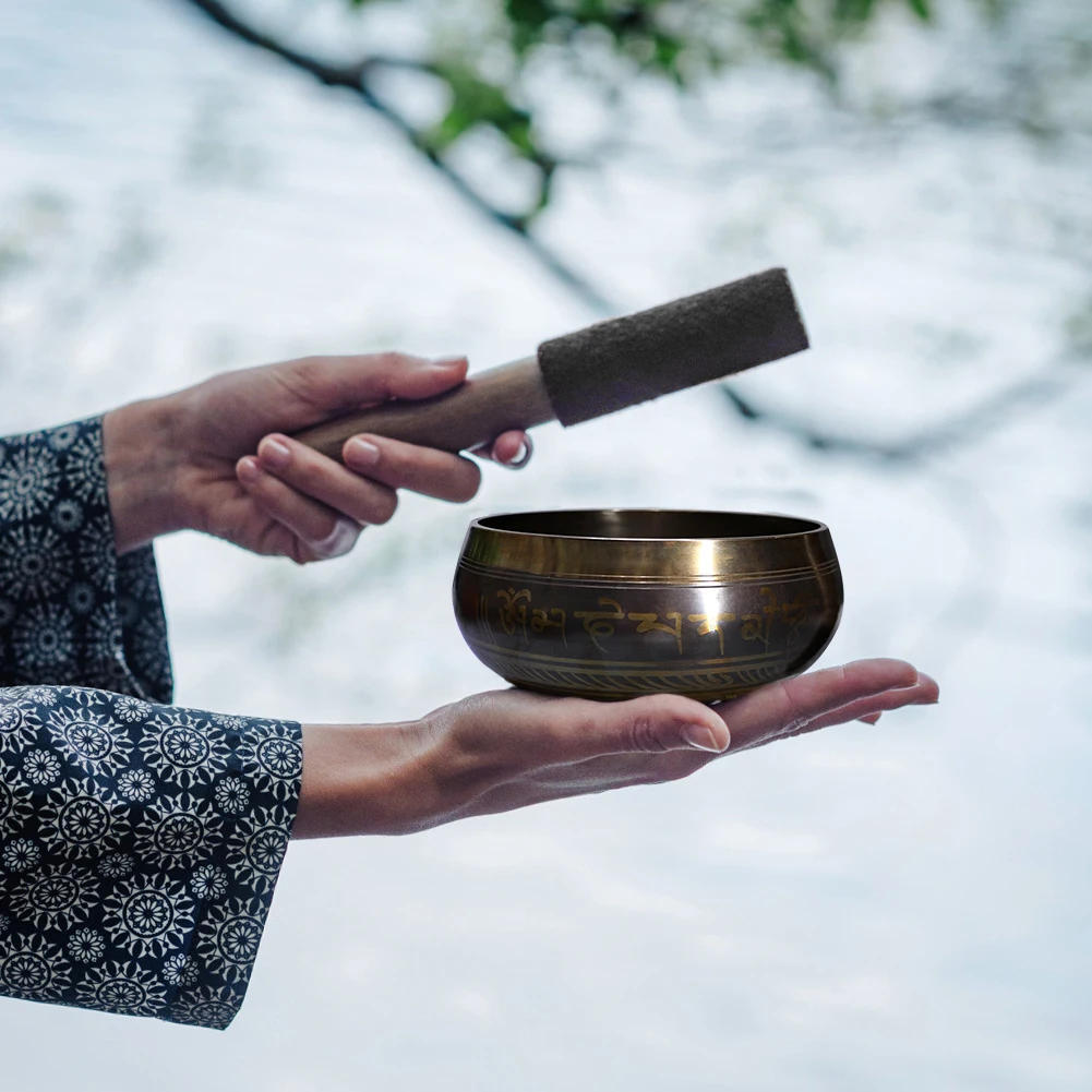 Tibetan Chime Singing Bowl Nepal Tibetan Sing Bowl Handmade Buddha Buddhist Sound Yoga Meditation Healing Copper Singing Bowl 3