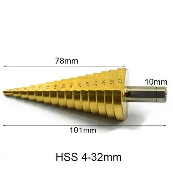 

4-32mm The Pagoda Shape HSS Triangle Shank Pagoda Metal Steel Step Drill Bit Hole Drill Cone Drill Countersink Titanium Bit