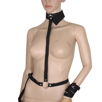 

Hot Pastel Goth Fetish Collar Strappy Under Bust Binding Body Harness Bra Quality Harness Sexy Bondage Lingerie Top