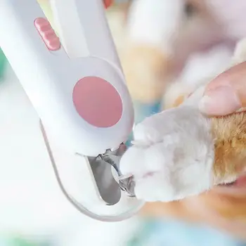 

Prevent Bleeding Nail Trimmer Grooming Tool Care Clipper For Pet Dog Cat Feet, Features LED Light Highlight Long Standby Time