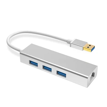 

3 Port USB 3.0 Aluminum Data Hub Converter with 1 Gbps Ethernet Port Network Adapter for XPS Surface Notebook PC USB Flash Drive