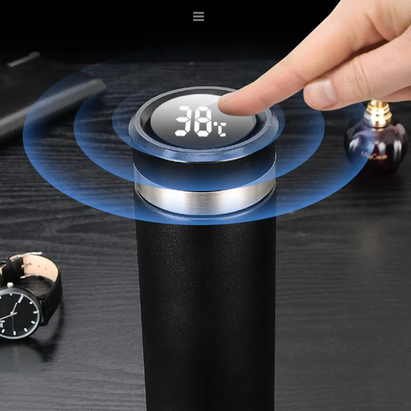 

New Style Smart Temperature Measurement Insulated Cup Men And Women LED Touch Sensitive Display Temperature Water Cup Stainless