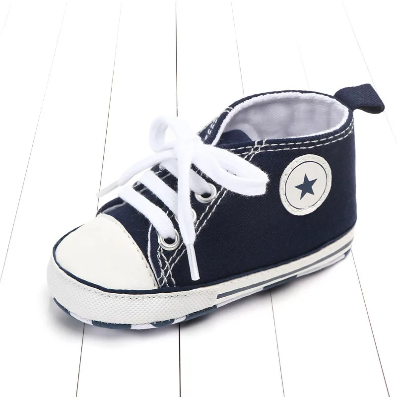 

2020 Spring And Autumn New Solid Color Front Lace-up Wild Canvas Shoes Toddler Shoes Baby Shoes 0-1 Years Old First Walkers Shoe