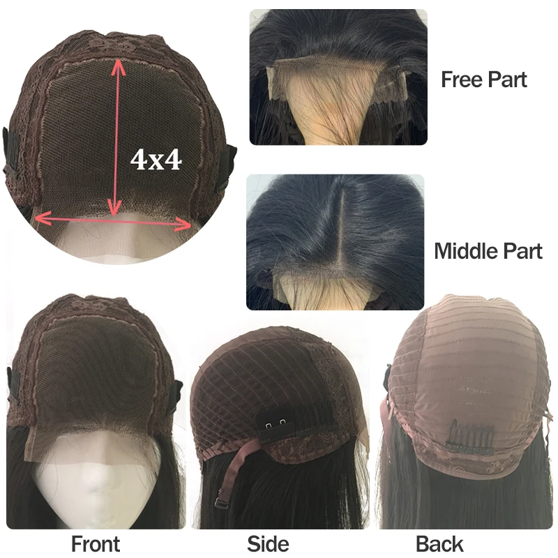 Brasileiro com Cabelo Peruca Cabelo Fechamento Ondulado Corpo 150% - 180% Pré Humano Remy Novo 4x4 5x5 6x6 7 High Quality Apliques e perucas