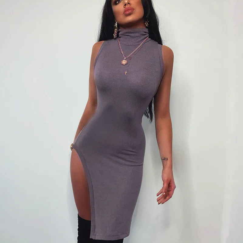 turtleneck midi dress15