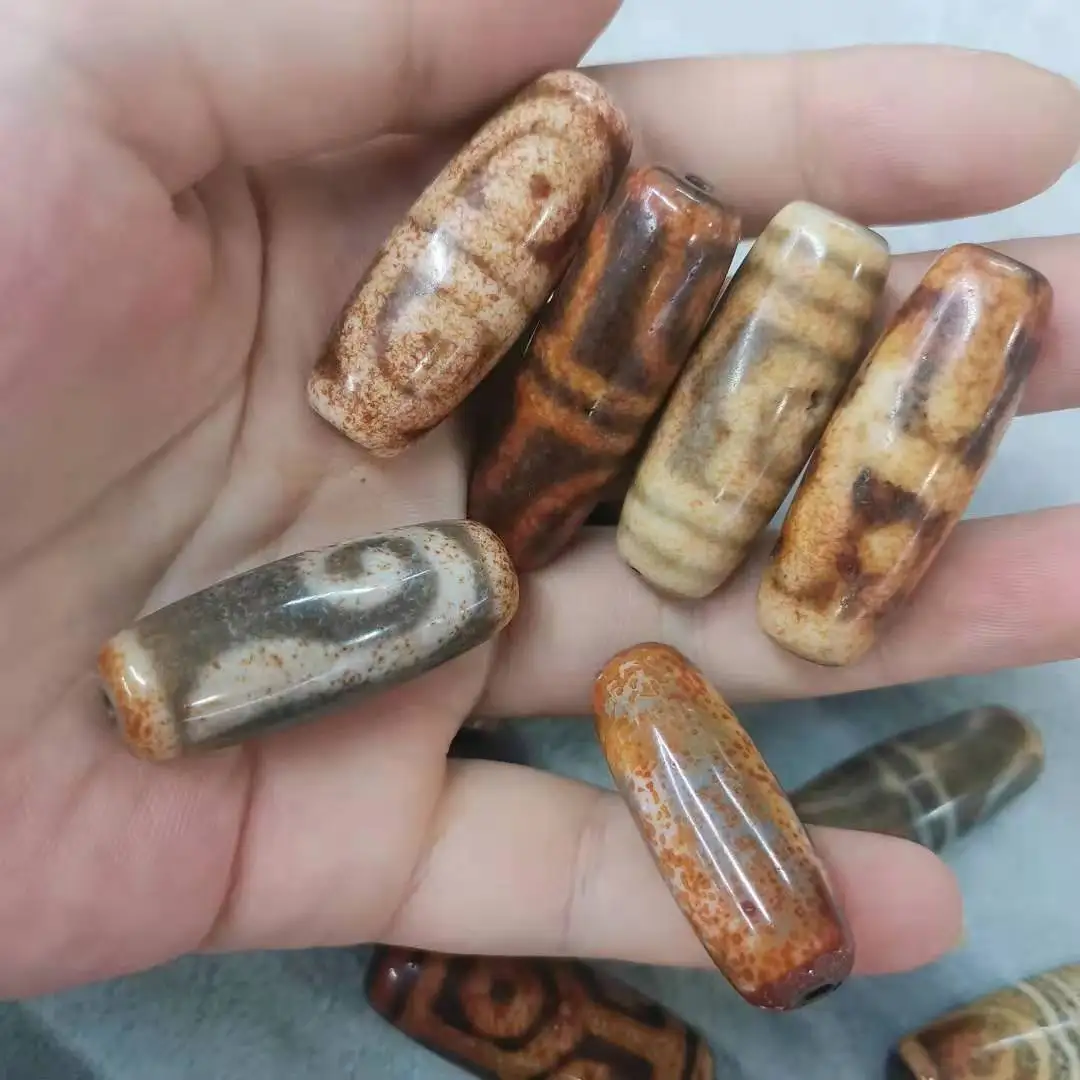 1pcs/lot natural red special Tibetan dzi agate A variety of totem patterns Rare and precious natural accessories gem jewelry diy