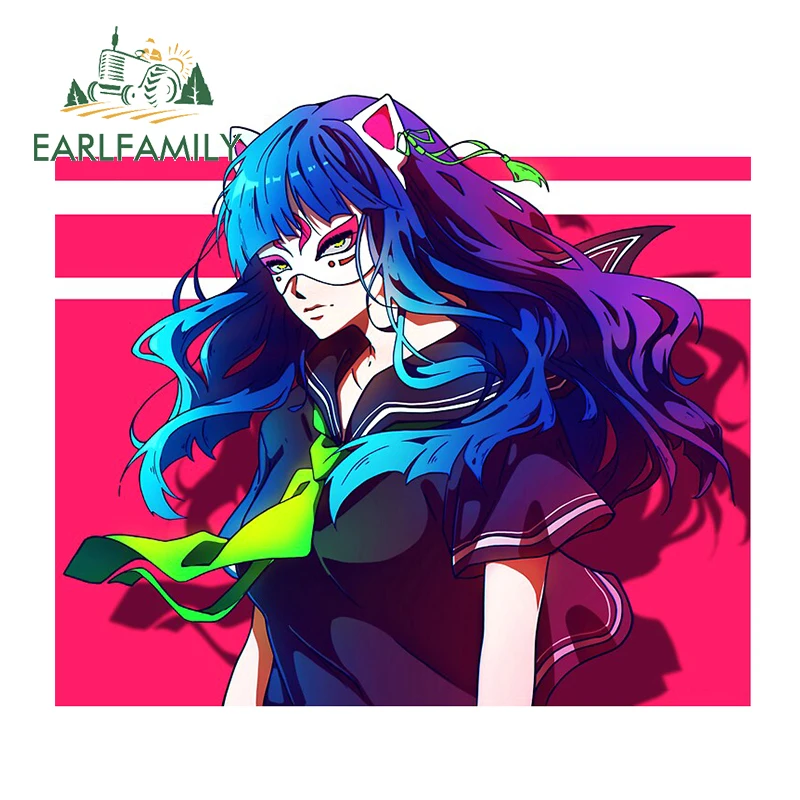 EARLFAMILY 13 см x 11 8 для аниме девушка в кошачьей маске виниловая Автомобильная