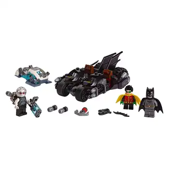 

Designer Lego super heroes race on motorcycles with Mr. Frize