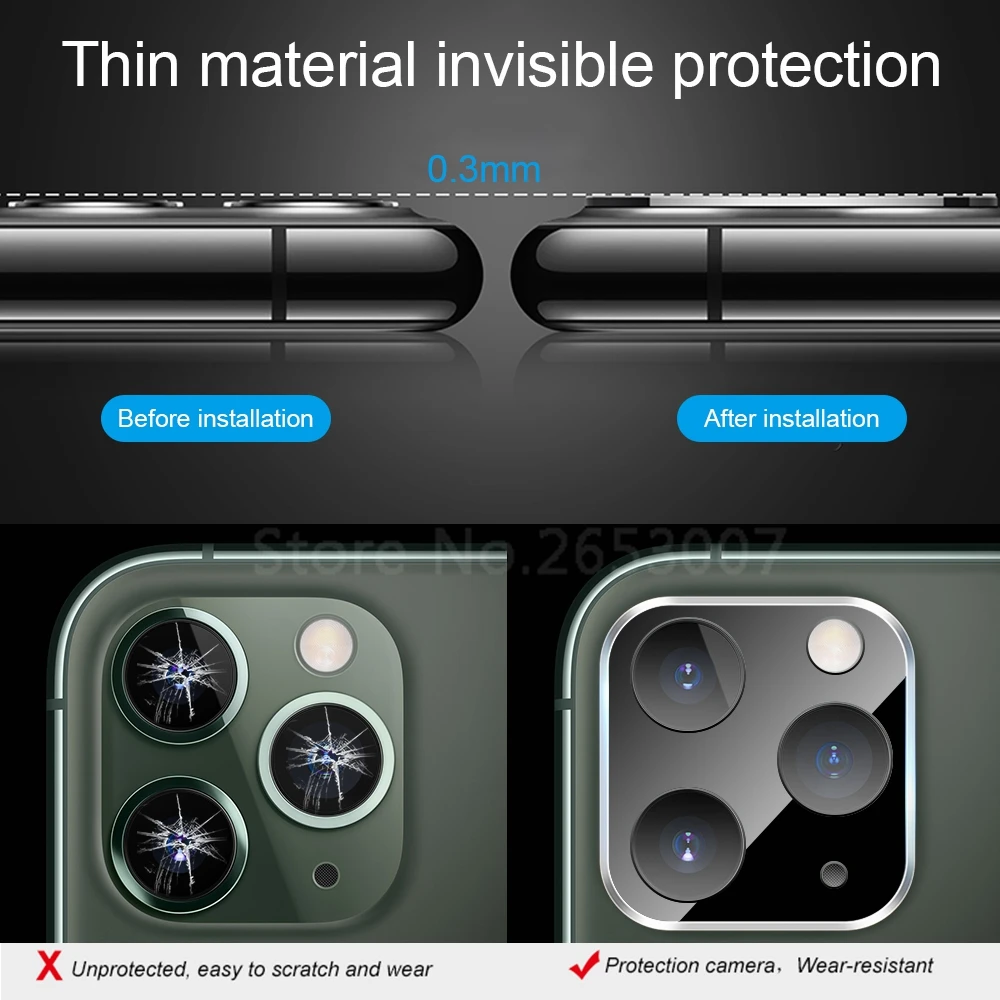 Защитный чехол для задней камеры для iPhone 11 Pro Max из титанового сплава, чехол для объектива камеры для iPhone 11 Pro XR XS MAX Capa Coque