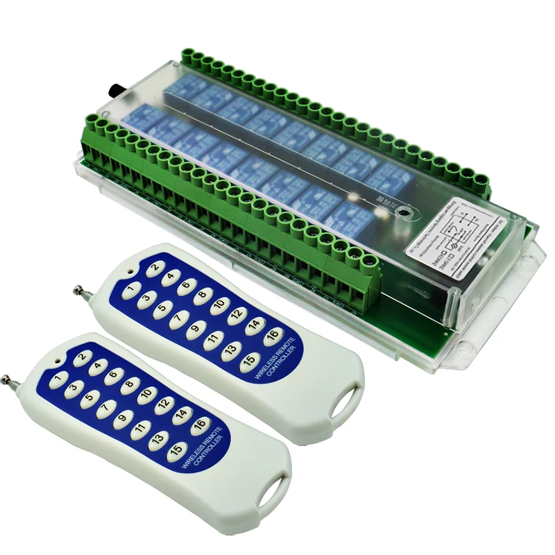 Interruptor de Controle Remoto sem Fio para Luz Placa de Controle do Pwb com Relés 12v Placa de Relé 433mhz rf 16 ch 12v 24v 36v 48v - Image 5