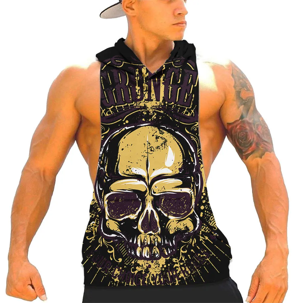 

2019 new Mens Sleeveless Tank Tops Summer 3D Print Male Tank Tops Gyms Clothing Bodybuilding Undershirt Fitness Tank Tops
