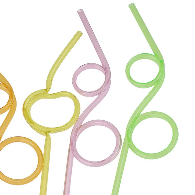 10 pieces Straws with knots Curly Straws Straws Table Decoration for Kids Birthday Party Cocktail Decoration