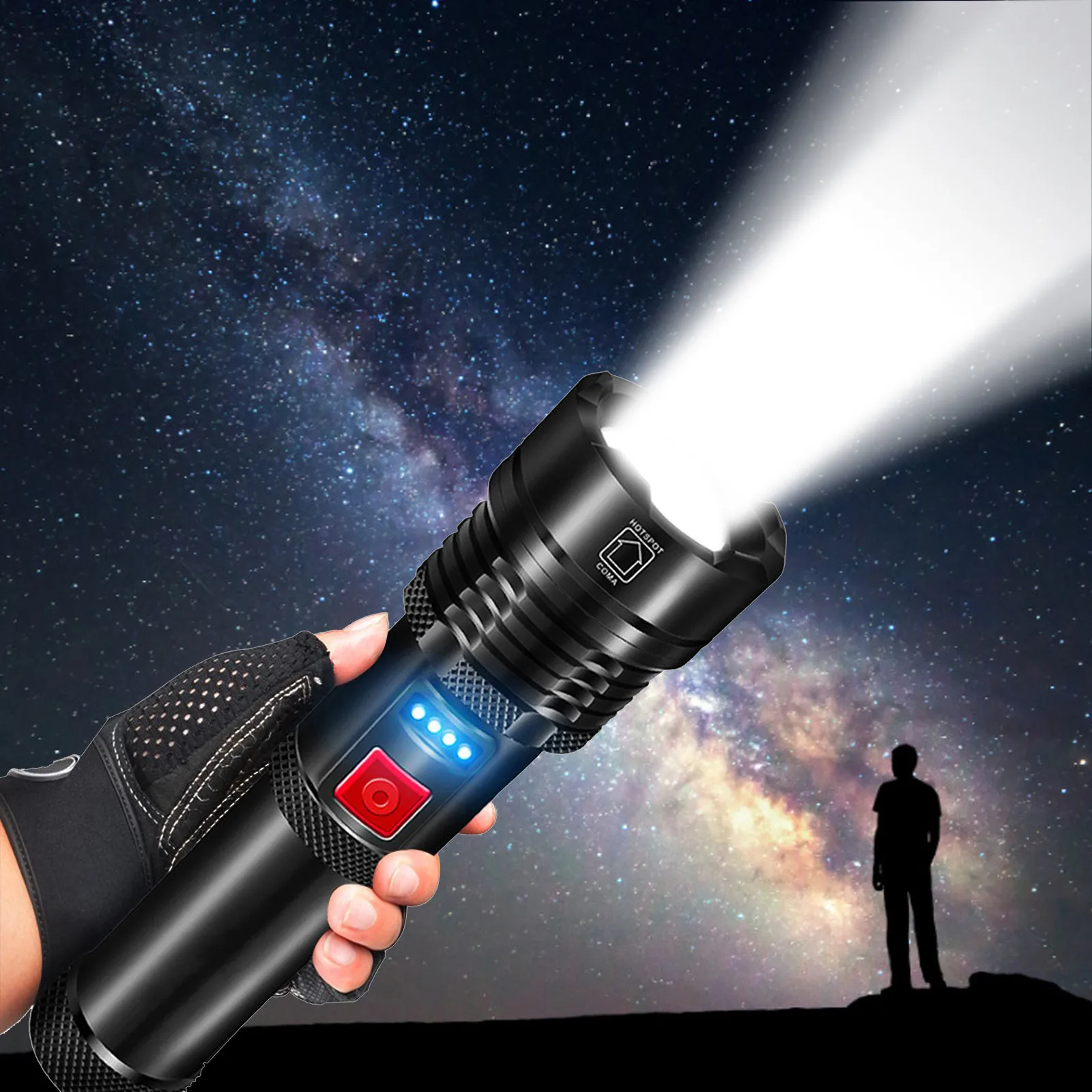 LED Flashlight Tactical Torch Built-in Battery USB Rechargeable Waterproof Lamp led flashlights