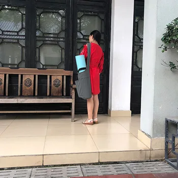 

Canvas Yoga Mat Bag Yoga Shoulder Bag Large Capacity Fitness Sports Pouch FOU99