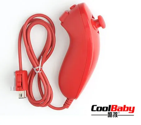 Встроенный беспроводной пульт дистанционного управления Motion Plus для Nintendo wii Nunchuck для Nintendo wii Пульт дистанционного управления джойстиком Joypad - Цвет: Left Red