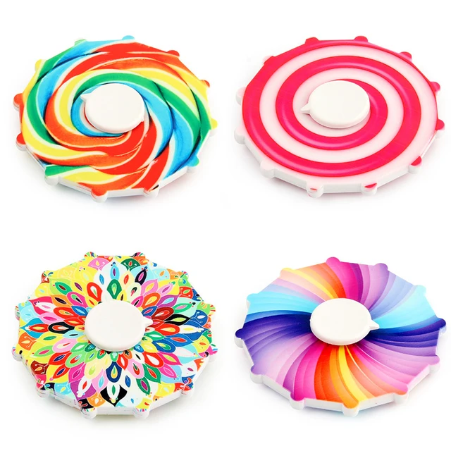 Candy Rainbow Dynamic Running Fingertip Gyro Fidget Toy Spinner Stress Relief Learning Education Expression Emotion Gifts Toys 3