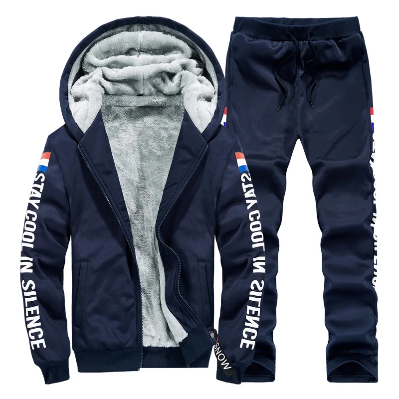 Chandal Hombre мужской спортивный костюм толстый теплый флисовый Повседневный с