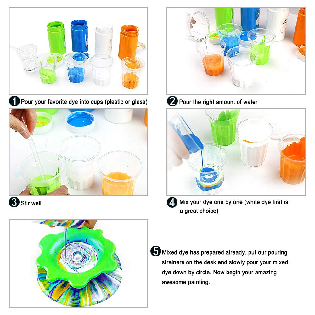 11pcs Pouring Strainers for Acrylic Paint Design
