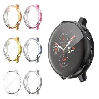 

Silicone Soft Full Screen Glass Protector Case Shell Frame For Samsung galaxy watch active 2 40mm 44mm active2 Protective Cover