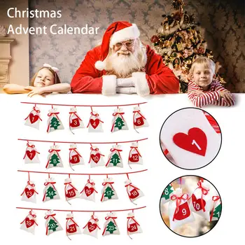 

Christmas Hanging Bags Candy Bags Non-woven Tree Or Heart Pattern Number Shows Bag Party Gift Toys Kids Masquerade Decor