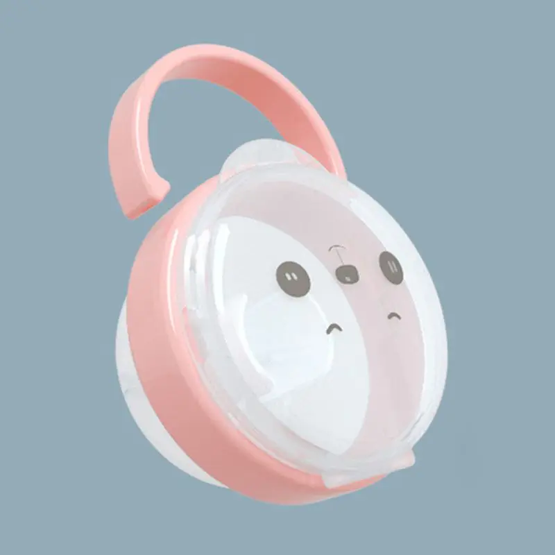 

Baby Pacifier Storage Box Cartoon Panda Pattern Pacifiers Nipple Transparent Dust Boxes Portable T3LA
