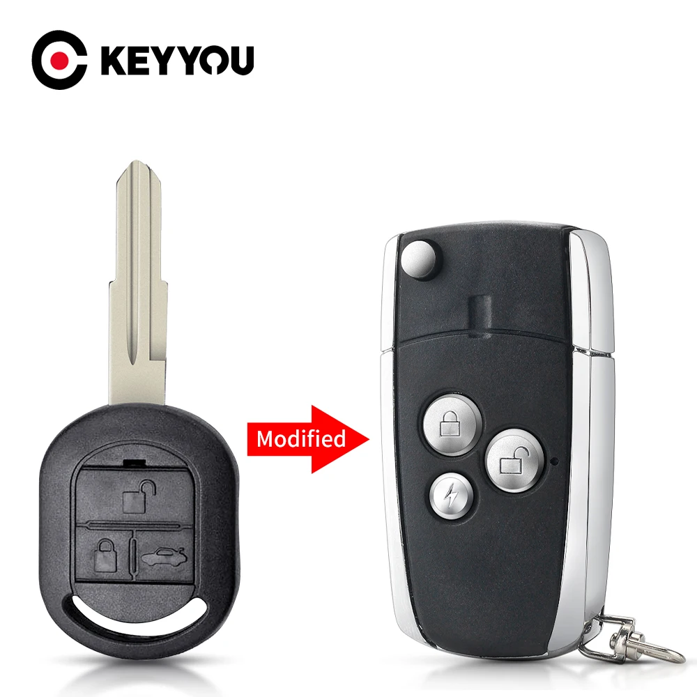 KEYYOU Replace Modified 3 Buttons Flip Remote Key Shell Case For Chevrolet Lachetti For Buick 2003-2005