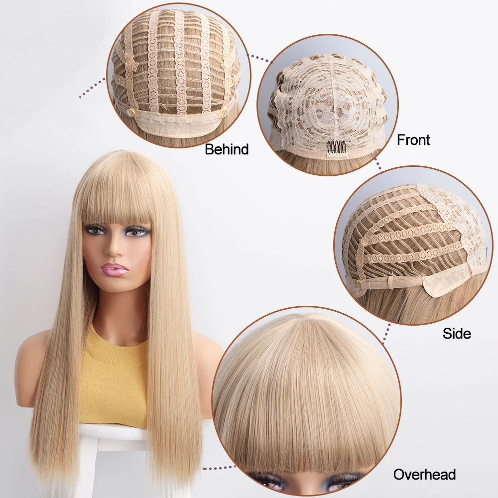 Aisibeauty 2" длинный синтетический парик с челкой 4 цвета высокая плотность натуральный головной убор термостойкие прямые волосы парики для женщин