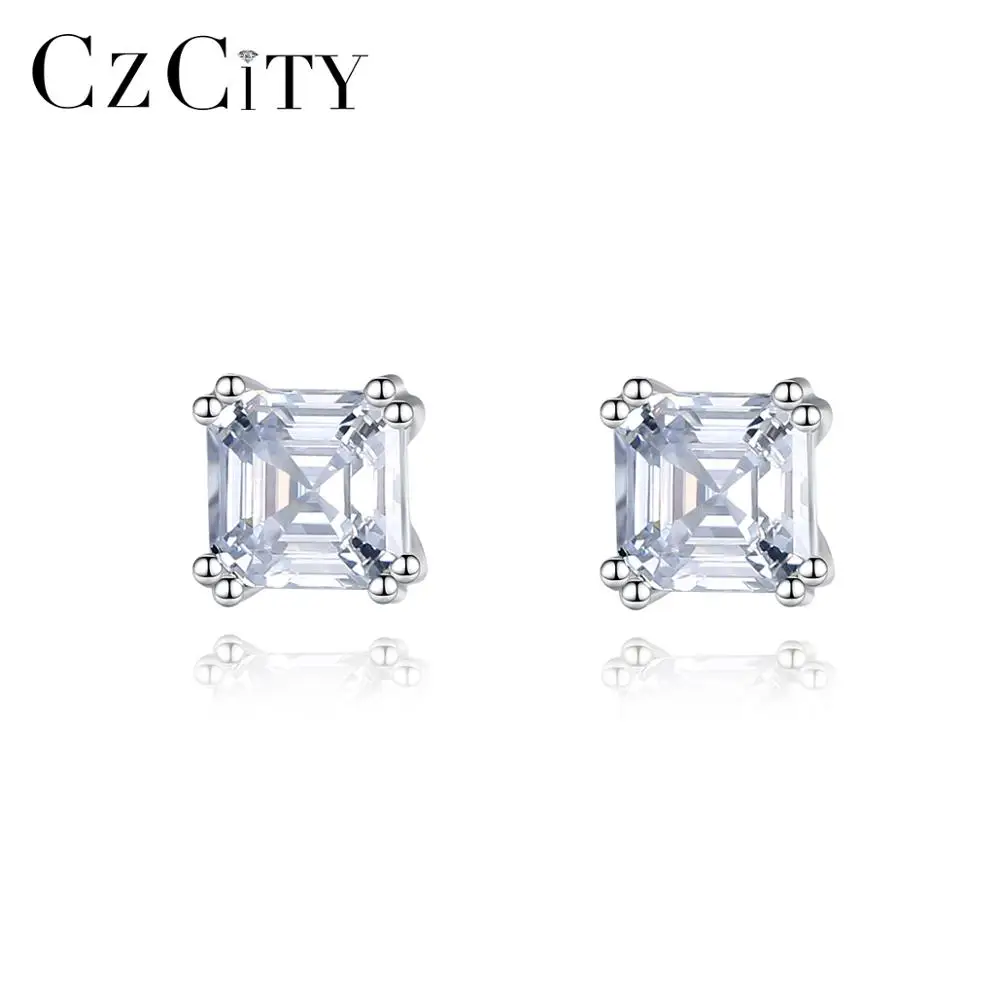 CZCITY Классические Свадебные обручальные серьги гвоздики из кубического циркония для женщин хорошее