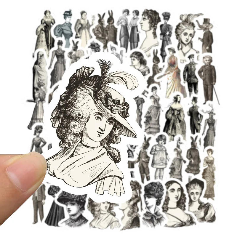 

Наклейки для дневника, 50 шт./упаковка, винтажные европейские дамские/билеты, старый Пепер наклейки для скрапбукинга DIY, наклейки в стиле ретро