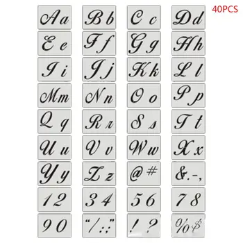 

New 36pcs/set Letter Alphabet Stencil Wall Painting Wood DIY Drawing Template Craft