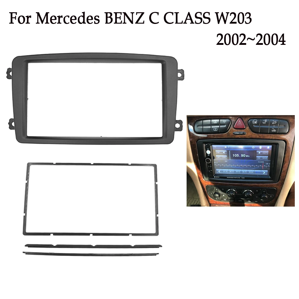 2 Din стерео радио Фасции Аудио рамка для Mercedes BENZ C CLASS W203 2002-2004 двойная CD DVD панель