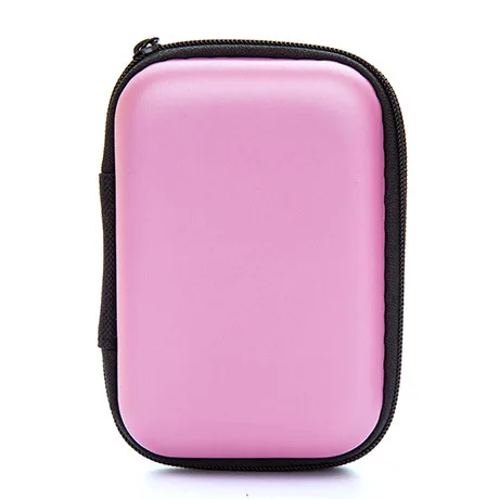 Colour Portable Case for Headphones Mini Zippered Round Storage Hard Bag Headset Box SD TF Cards Storage Bag Coin Purse