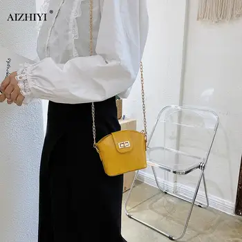 

Women Mini Chain Crossbody Bags Simple PU Leather Vintage Solid Shoulder Purse Popular Simple Female Daily Bag
