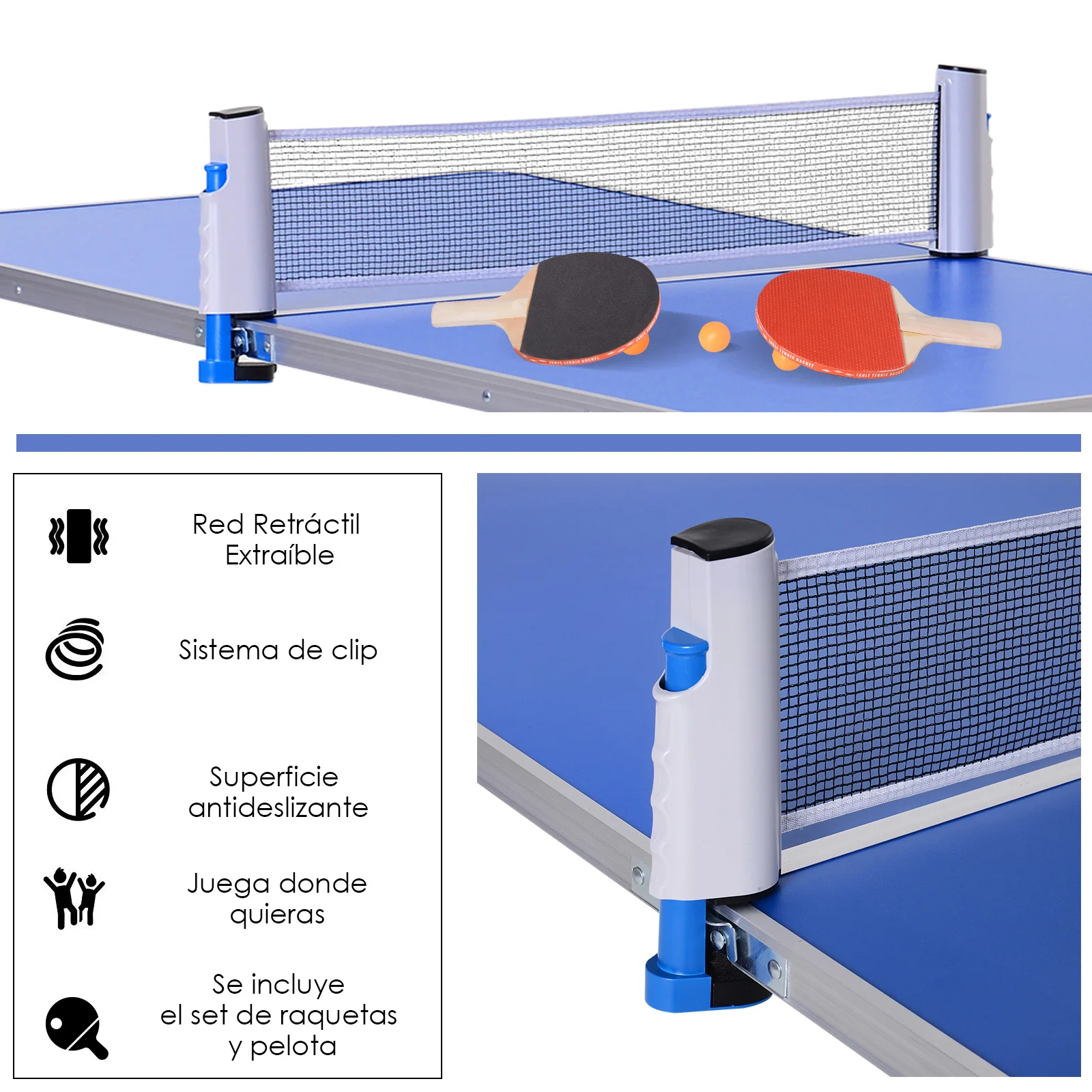 Mesa de ping pong dobrável 160x80cm Outsunny